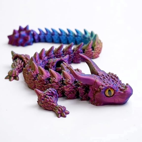 3D Printed dragon Models,Flexible Joint Animal lacertid Figurines, Stress Relief, Fidget restlessness, ADHD Toys, Surprise Fantasy Gifts