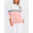 thumbnail image 3 of PPCHVOY Women's Casual Long Sleeve Color Block/Solid Tops Crewneck Sweatshirts Cute Loose Fit Pullover Tops for Women S-2XL, 3 of 5