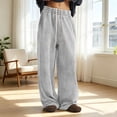 thumbnail image 2 of JIAYUE Men's Wide Leg Jeans Soft Washed Relaxed Fit Elastic Drawstring Waist Loose Full Length Casual Cozy Trousers Streetwear For Daily Travel Outings Classic Pants, 2 of 4