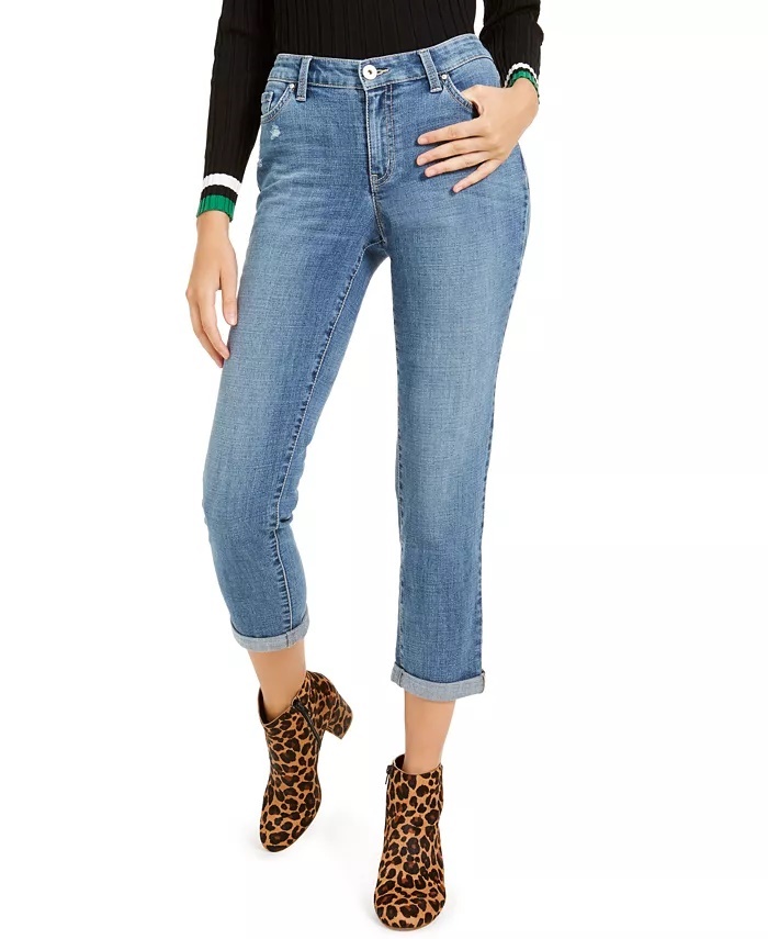 Curvy Fit Boyfriend Jeans Blue 