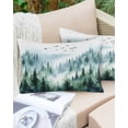 thumbnail image 6 of Green Ombre Mountain Throw Pillow Cover 20 x 26 Inch Decorative Pillow Cover Watercolor Forest Lumbar Pillowcase Seasonal Rectangle Cushion Case for Couch Sofa Bed Living Room, 6 of 7