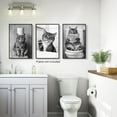 thumbnail image 2 of Hieng Funny Animal Bathroom Canvas Wall Hieng, Black White Bathroom Poster, Cute Having Bath and Brushing Teeth Otter Picture Print, Fun Otter Read Newspaper on Toilet Painting, 2 of 6