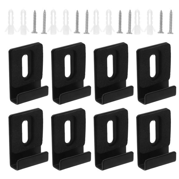 OUNONA 8 PCS Mirror Clips for Wall Mounting Frameless Hardware Black