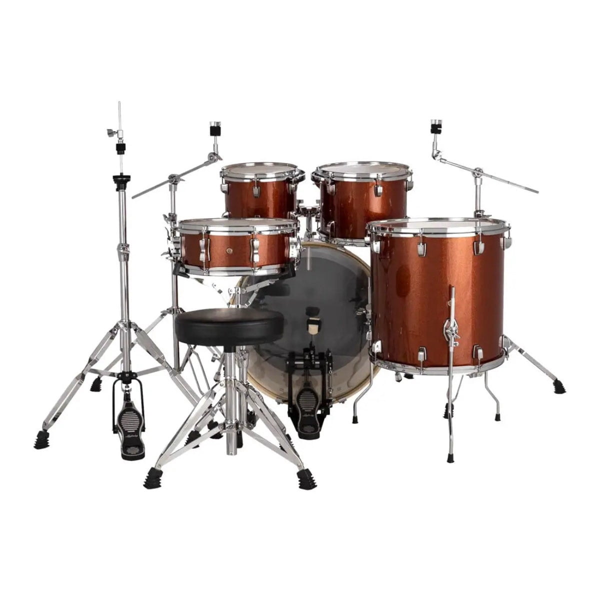 Ludwig Evolution 5-Piece Drum Set w/Hardware, 22" Kick, Copper Sparkle