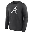 thumbnail image 2 of Men's Charcoal Atlanta Braves Monochrome Long Sleeve T-Shirt, 2 of 3