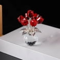 thumbnail image 4 of Ramo de Rosas Rojas con Jarrón Redondo, Figuras, Regalos para Mujer, Adorno de Ramo de Cristal, Regalos Románticos, Centro de Mesa., 4 of 5