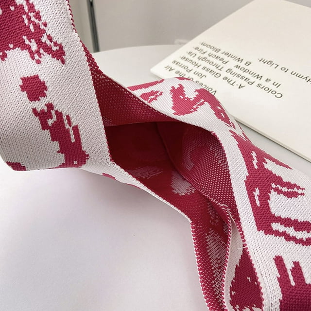 Sac de Déplacement à Texte Graffiti, Sac à Main en Tricot Mode, Décontracté, Simple, Portable pour le Travail