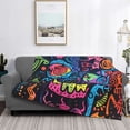 thumbnail image 2 of Fotbe Neon Graffiti Urban Art Manta de Franela con Estampado, Manta Ultrasuave para Cama, Sofá, Auto, Hipoalergénica y Antibolitas-80"x60", 2 of 6