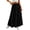 Black, variant on Summer Skirts for Women High Waist Tiered Ruffle Pleated Boho Maxi Skirt Solid Color Flowy Long Skirt for Beach Vacation