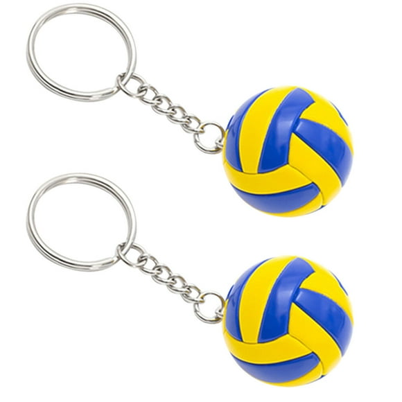 2pcs Volleyball Key Chain Volleyball Key Ornament Sports Ball Key Chain Bag Ornaments