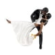 thumbnail image 2 of Adornos para tarta de boda, estatua pequeña artesanal, minijuego coleccionable de novia y novio negro, 2 of 9