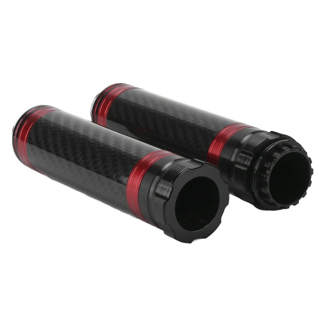 Poignée de Guidon de Vélo, Poignée de Guidon de Moto Confortable et Protectrice 2 Pcs en Fibre de Carbone Imperméable pour Autocycle, Rouge, Or, Argent, Bleu