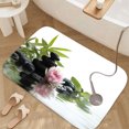 thumbnail image 2 of 1pc Zen Stones and Water Lily Absorbent Non-Slip Bathroom Thickened Flannel Rug Decor,Soft,Quick Drying,Suitable For Indoor/outdoor Use,Bathrooms,Bedrooms,Kitchens,Terrace,Laundry Rooms,16"x24", 2 of 9
