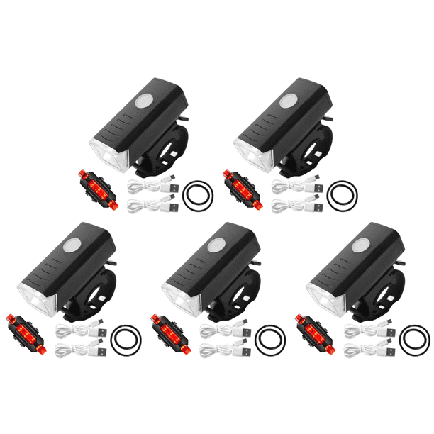 Luces LED para bicicleta recargables por USB Luz delantera para bicicleta de 320 lúmenes (delantera y trasera)