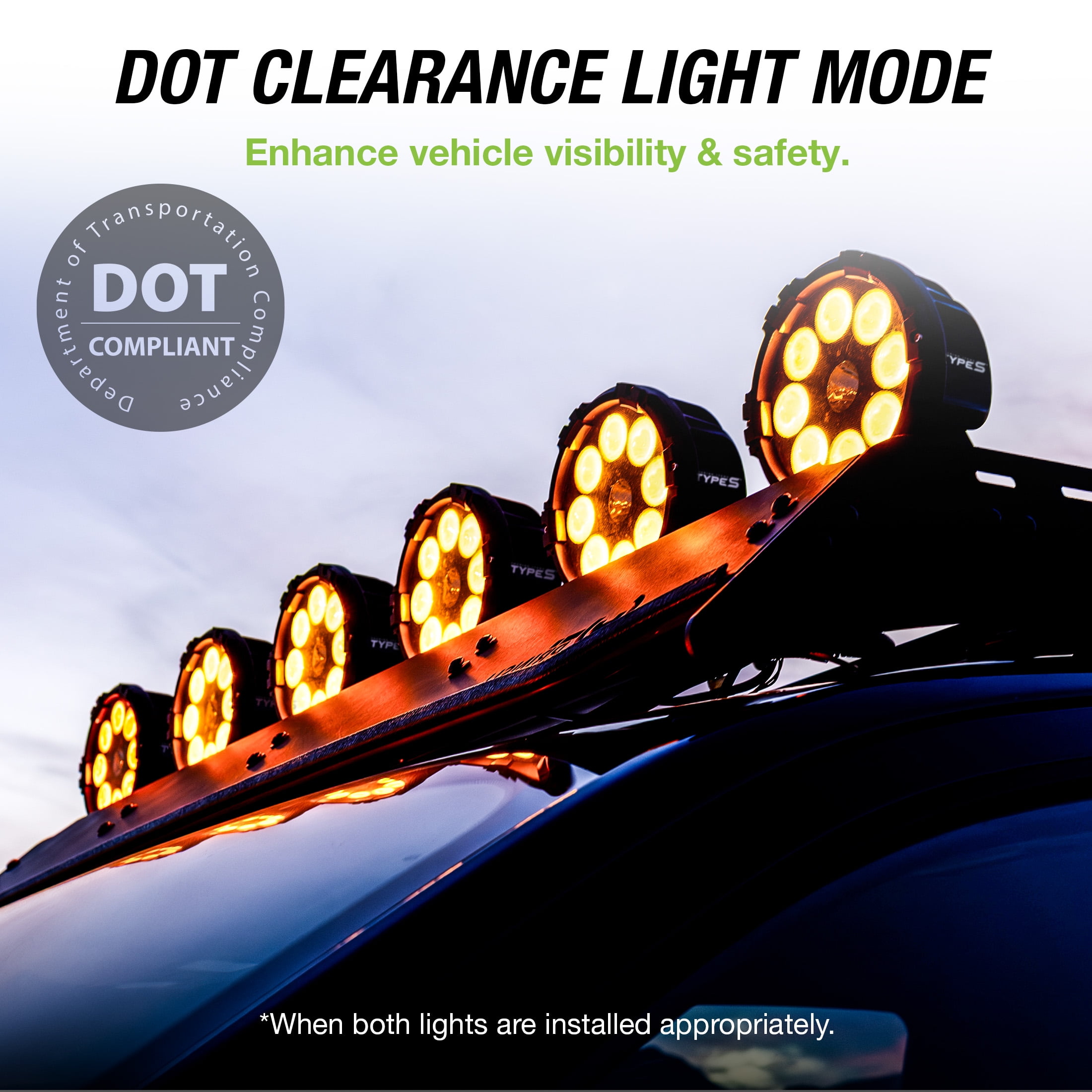 TYPE S - Elevate 6 Inch Spot + Flood Combo Beam Pod Light - DOT Compliant - 4,050 Raw Lumens, Waterproof, Die-cast, Off Road Lights, Truck, Jeep, UTV, ATV, SUV, 1 Pack