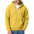 thumbnail image 2 of Lumtrix Zip Up Hoodie Men Long Sleeve Solid Color Plain Hooded Sweatshirts Casual Fall Spring Winter Track Jackets Yellow XL, 2 of 5