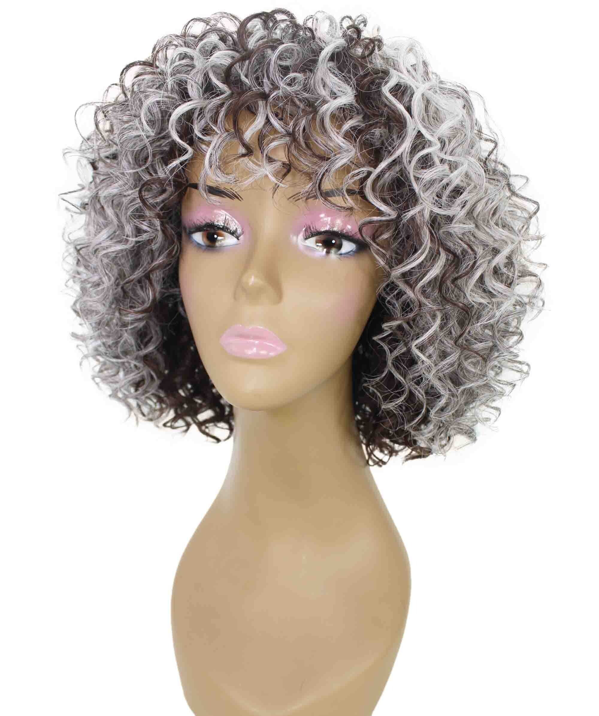 LUXLUXE Gabrielle Curly Pixie 12 in Long Full Wig No Lace Wig, Heat Resistant Fibers, 16+ Shades of Natural, Dip Dyed, & Blended Colors