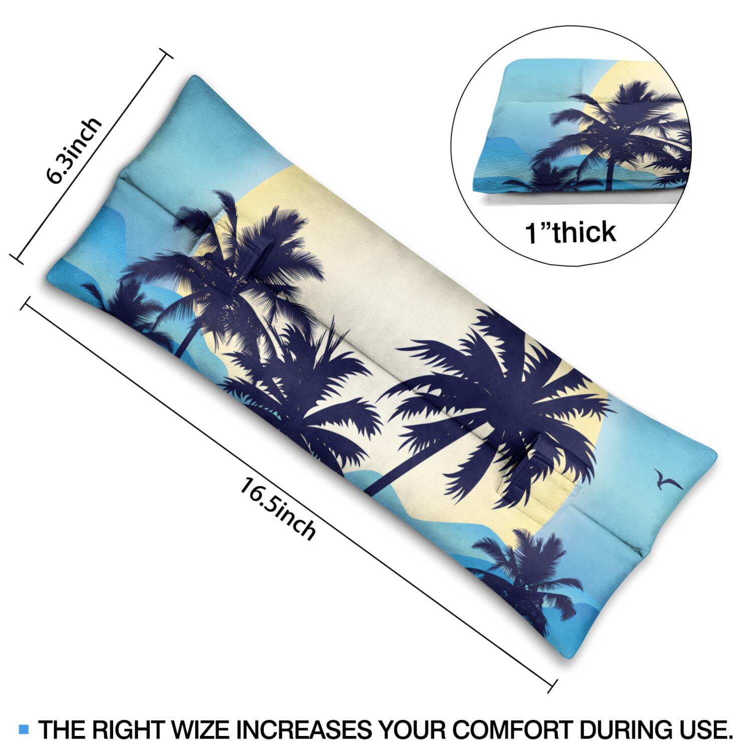 Tropical Palm Trees Post Surgery Cushion - Easy Care Seatbelt Pillow for Women