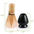 thumbnail image 4 of Matcha Tea Whisk Set - Bamboo Whisk (4.125"x2.375") and Black Whisk Holder (2.4"x2.8") Set - 1 Set, 4 of 6