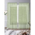 thumbnail image 3 of Sage Green Abstract Art Sheer Curtains for Living Room Bedroom, Greek Key Vintage Linen Geometric Light Filtering Sheer Curtains, Rod Pocket Voile Window Drapes, 2 Panels Set 52"x 108", 3 of 7