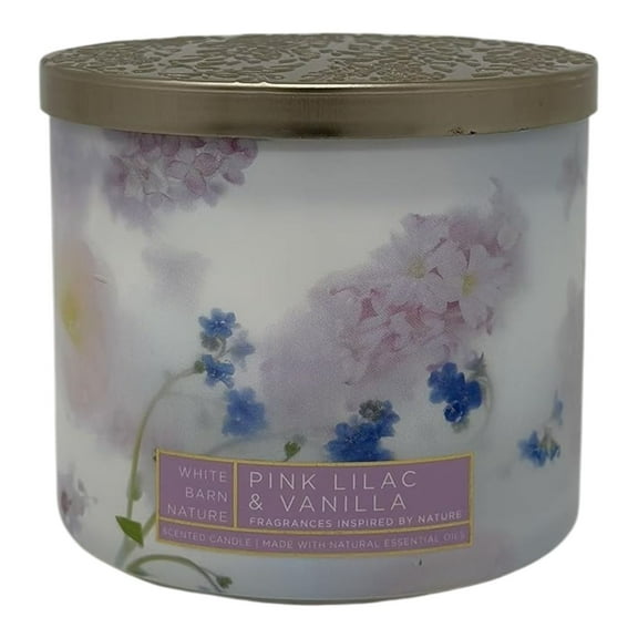 Bath and Body Works Pink Lilac & Vanilla (White Barn) 3-Wick Scented Candle (14.5 OZ / 411 G)
