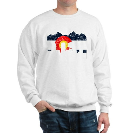Colorado Crew Sweatshirt - CafePress - Denver, Colorado Flag Distressed - Crew Neck Sweatshirt