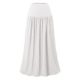 thumbnail image 5 of Fgnfyis Women's Pleated Flowy Long Skirts High Waist Maxi Skirt with Pocket for a Versatile and Practical Outfit White M, 5 of 8