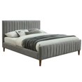 thumbnail image 1 of Modern Fabric 60" Queen Platform Bed in Light Grey, 1 of 8