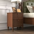 thumbnail image 4 of HLR 20" Mid Century Nightstands Set of 2 with Drawers, Wood Bedside Table End Table for Bedroom, Brown, 4 of 9