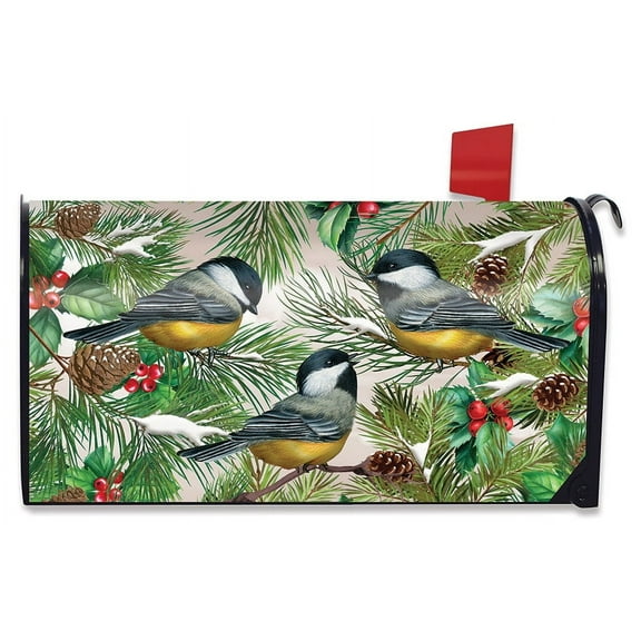 Briarwood Lane Winter Chickadees Mailbox Cover