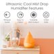 thumbnail image 2 of Humidificador ultrasónico Cool Mist de 3,8 litros para dormitorio, color naranja, 2 of 9