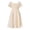 Beige, variant on Aideaone Girls Chiffon Dress Flutter Ruffle Short Sleeve Kids Square Neck Frocks Hot Pink 6-13Y