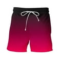 thumbnail image 7 of IYTR Shorts for Men Gradient Color Summer Casual Shorts Elastic Waist Drawstring Beach Shorts Lightweight with Pockets Shorts Hot Pink M, 7 of 7