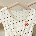 thumbnail image 4 of LLYwey Girls Dresses, Baby Girls Denim Dresses Toddler Kids Casual Button up Collared Jeans Sundress Trendy Ruffle Short Sleeve Summer Dresses, By-43, Beige, 6 Months, 4 of 5