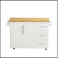 thumbnail image 4 of Kitchen Island Cart with 2 Door Cabinet and Three Drawers,Spice Rack,Towel Rack, 4 of 12