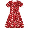 thumbnail image 5 of 4-14 Years Girls Dresses Kids 3D Print Dress Casual Short Sleeve for Princess Summer A-line Party Dresses Red A 11-12 Years, 5 of 5