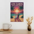 thumbnail image 3 of Retro Vintage Travel Poster Wall Art Santa Maria Beach Los Cabos Mexico Scenic Sunset Romantic Coastal Print Print Poster, 3 of 8