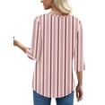 thumbnail image 5 of UVN Summer Square Neck Blouses for Women 3/4 Sleeve Shirt Ladies Dressy Casual Button Tunic Tops, 5 of 9