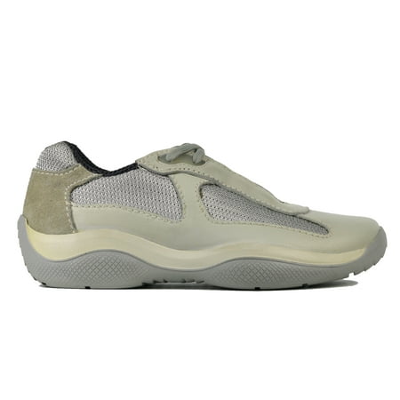 - Prada Women Beige Leather Suede Low Top Lace Up Trainer Sneakers