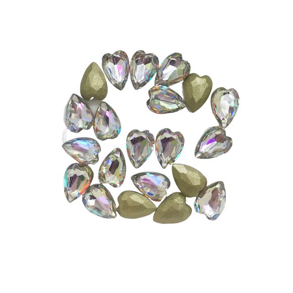 Décorations de Manucure Strass pour Ongles Multi-Couleurs Ornements d'Ongles Élégants Accessoires de Salon Outils de Beauté 7*10 Points Cœur de Pêche