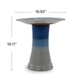 thumbnail image 6 of 17 Inch Ceramic Bird Bath Blue Ombre Swirl Pattern Glazed Pedestal Bird Bath Lightweight Tall Elegant Outdoor Bird Bath for Garden Yard and Patio, 6 of 9