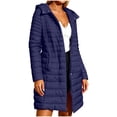 thumbnail image 4 of Enjoytime Puffer Jacket Womens Long Sleeve Zipper Button Hooded Long Quilted Coat Trendy Casual Lightweight Warm Outerwear, 4 of 8