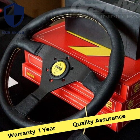 350mm 14-inch MOMO MonteCarlo leather thickened spoke sports steering wheel -