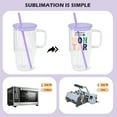 thumbnail image 4 of AGH 20oz Sublimation Glass Cups with Handles and Matching Straws, Clear Tumblers for DIY Printing, 6 Colors Mixed Set of 6, 4 of 5