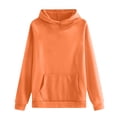 thumbnail image 7 of Garbnen Womans Hoodie Fleece Lined Long Sleeve Pullover Shirts for Women Oversized Fall Winter Warm Trendy Sweatshirt for Women with Pocket Orange M, 7 of 7