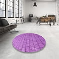 thumbnail image 4 of Ahgly Company Machine Washable Indoor Square Transitional Violet Purple Area Rugs, 8' Square, 4 of 7
