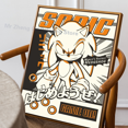 thumbnail image 3 of Pegatinas de papel autoadhesivas de dibujos animados de Sonics, videojuegos de anime clásicos, impermeables, para decoración de pared de cafeterías, bares y habitaciones, 3 of 5