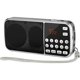 thumbnail image 1 of Am Fm Radio de bolsillo portátil Reproductor de música Compatible con tarjeta Micro Sd/tf Ranura USB (negro), 1 of 4