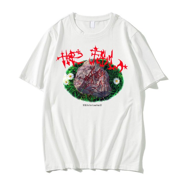 Camiseta de manga corta con estampado gráfico del álbum de música Bladee The Fool para hombre y mujer, estilo rock, estilo hip hop, estilo harajuku informal.
