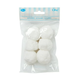 White Puff Balls | White Craft Poms | White Pom-Poms - 1in. - 40 Pcs  (40000784)